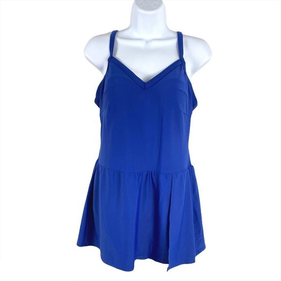 Simply‎ Cacique One Piece Swimsuit Dress Blue - Picture 1 of 7